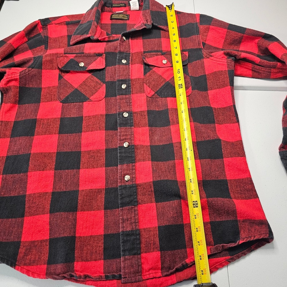 Vintage 80s Eddie Bauer McKinley Cloth Flannel Shirt XL USA Buffalo Plaid Cabin - Picture 7 of 8